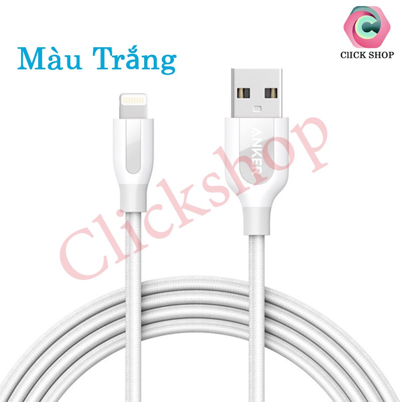 Anker A8122 Cáp sạc Lightning Anker Powerline+ A8121/ A8122 dài 1.8m - bền chịu được trong lượng 80kg