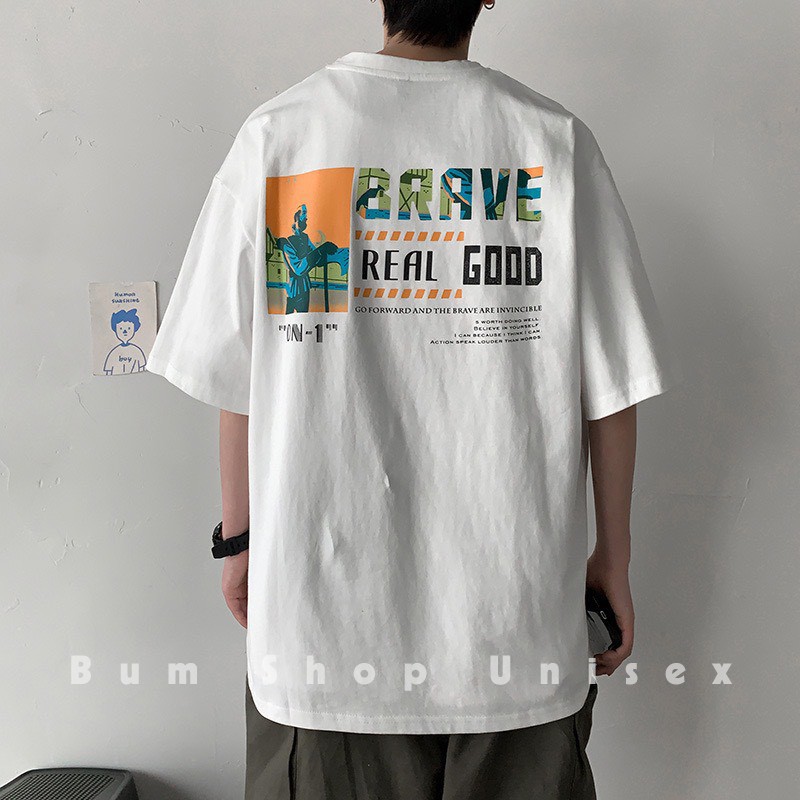 Freeship | Áo Thun Nam Cotton Mềm Mát - TTL748 Real Good -  Áo Phông Unisex Nam Tay Lỡ Form Rộng  - Freesize < 70kg | BigBuy360 - bigbuy360.vn