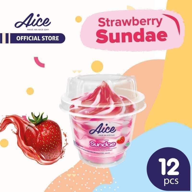 Kem Aice dâu ly 100ml - Sundae Aice