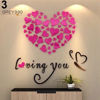 Decal dán tường trái tim tình yêu lãng mạn