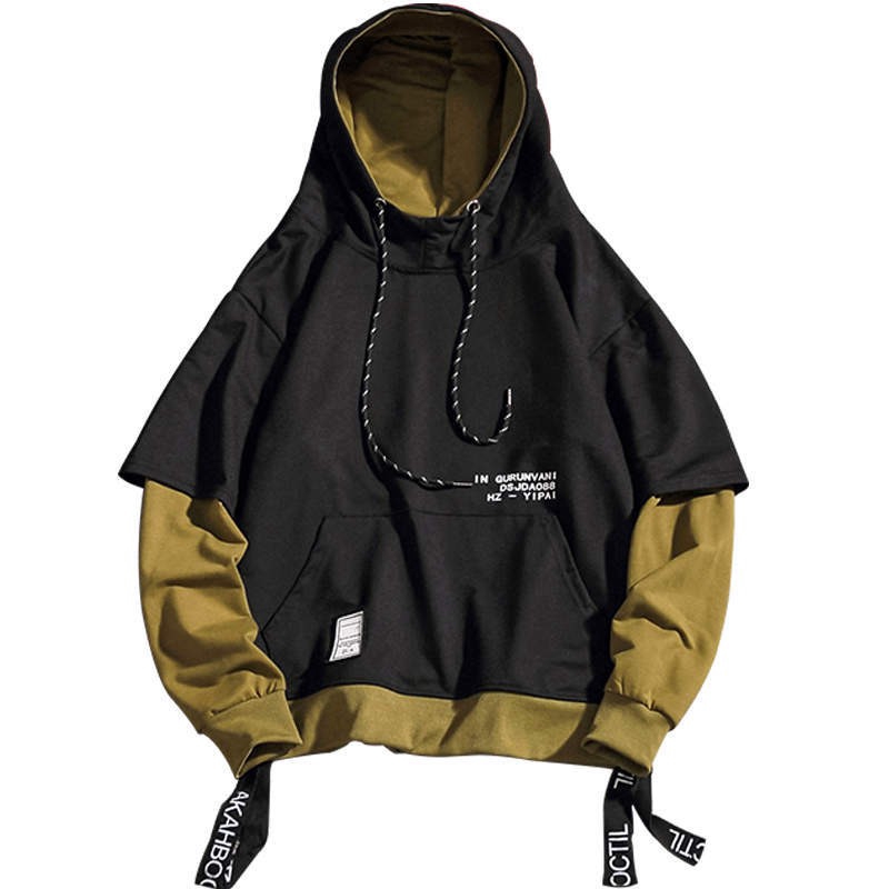 Áo hoodie nam đen một mảnh in chữ | BigBuy360 - bigbuy360.vn