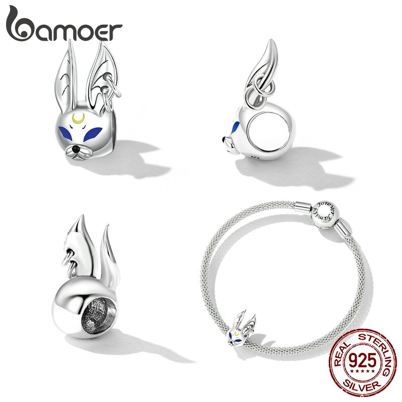 Mặt dây BAMOER bằng Bạc 925 đính hạt phong cách punk cổ điển cho nữ