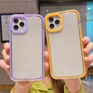 Ốp Điện Thoại Silicone Mềm Trong Suốt Màu Kẹo Chống Sốc 3 Trong 1 Cho iPhone13 13Pro 12 11 Pro Max
