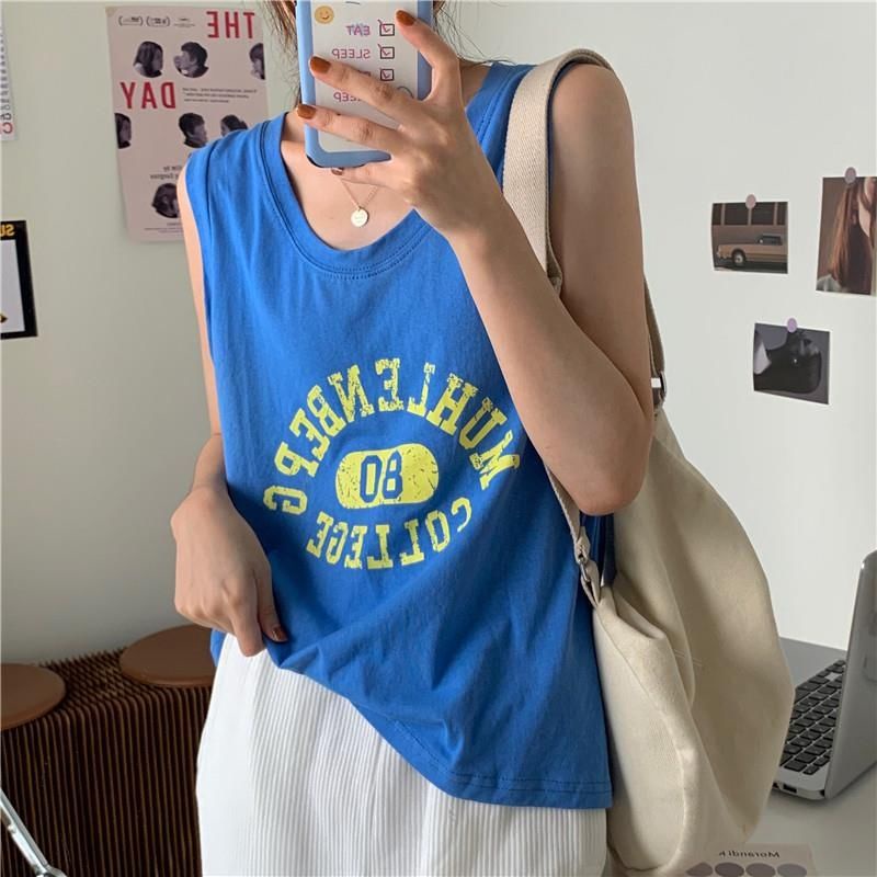 Áo Thun Sát Nách Dáng Rộng Cỡ Lớn Kiểu Hàn Quốc Thời Trang Mùa Hè Cho Nữ