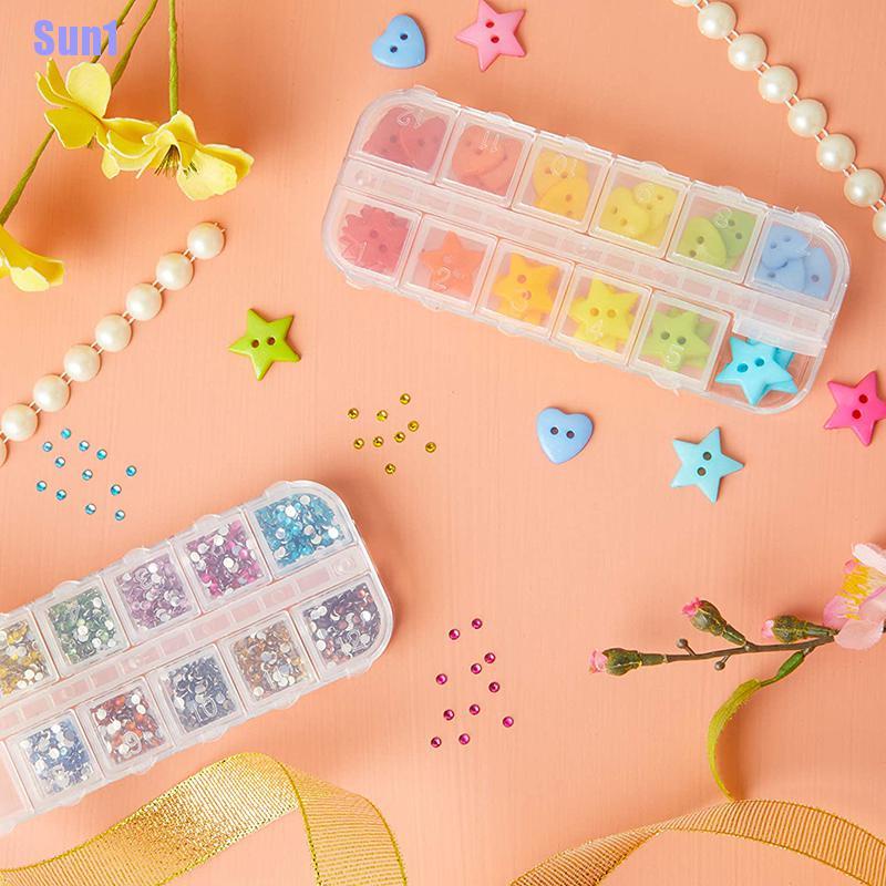 1 &gt; Hộp Nhựa Trong Suốt 12 Ô Trang Trí Móng Tay