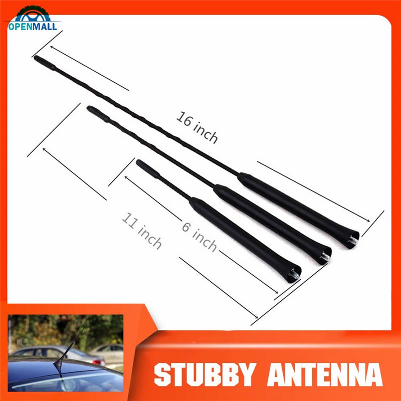 OM 9/11/16 Inch Stubby Antenna Universal Car Roof Mast Stereo Radio FM/AM Signal Amplified Antenna