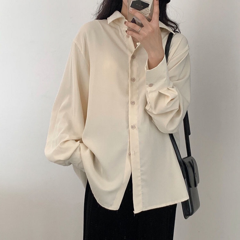Áo sơ mi chiffon tay dài thời trang thanh lịch cho nữ