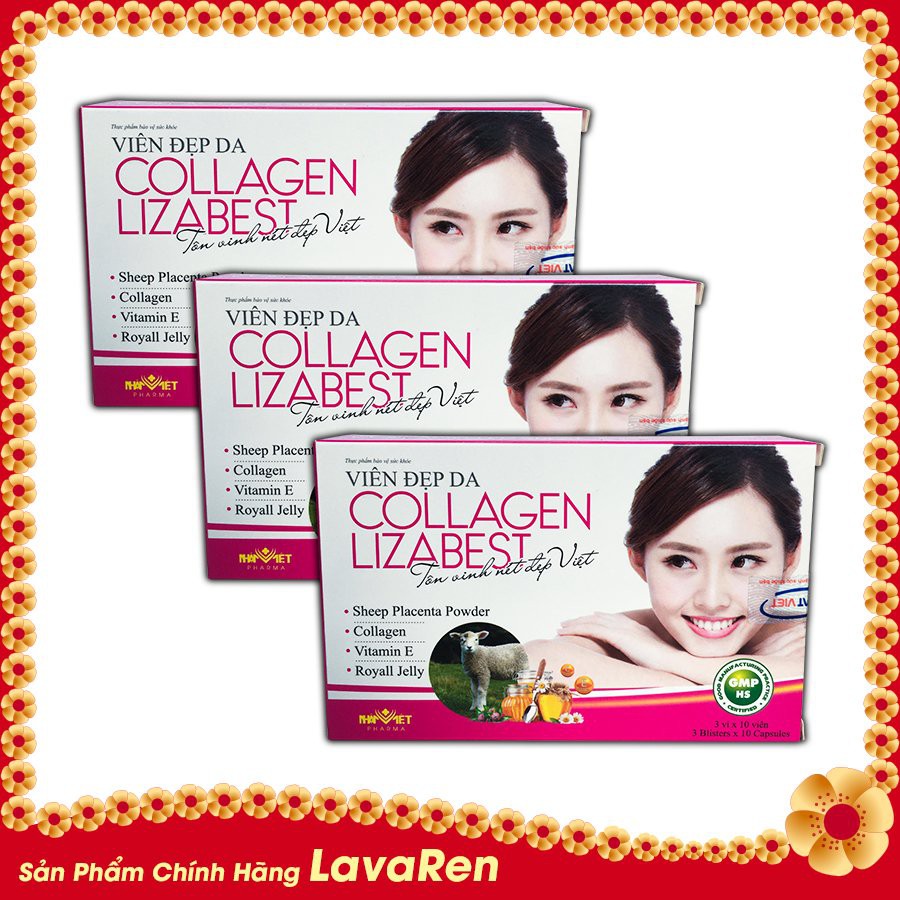 SỐC-COMBO 3 Collagen Lizabest viên uống colagen trắng da an toàn , tự nhiên, ngăn ngừa lão hóa, mờ nếp nhăn, mờ nám
