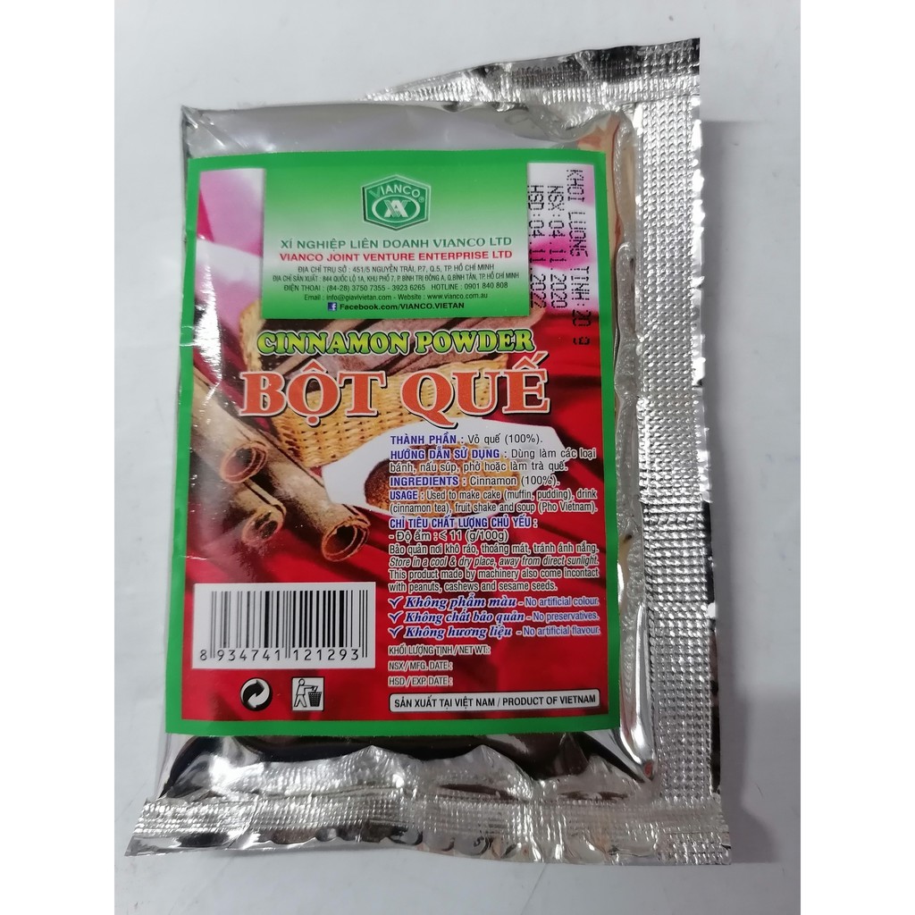 [Gói mini 20g] BỘT QUẾ THỰC PHẨM [VN] VIANCO Cinnamon Powder (vvk-hk)