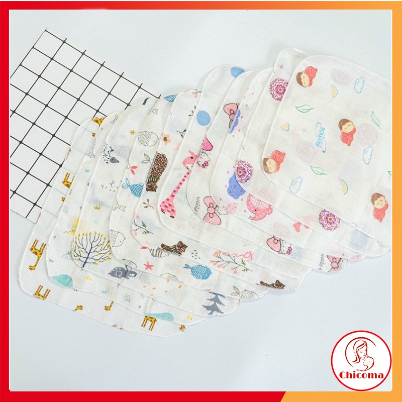 Sét 10 khăn sữa túi lưới cao cấp cho bé DCT17-CHICOMA