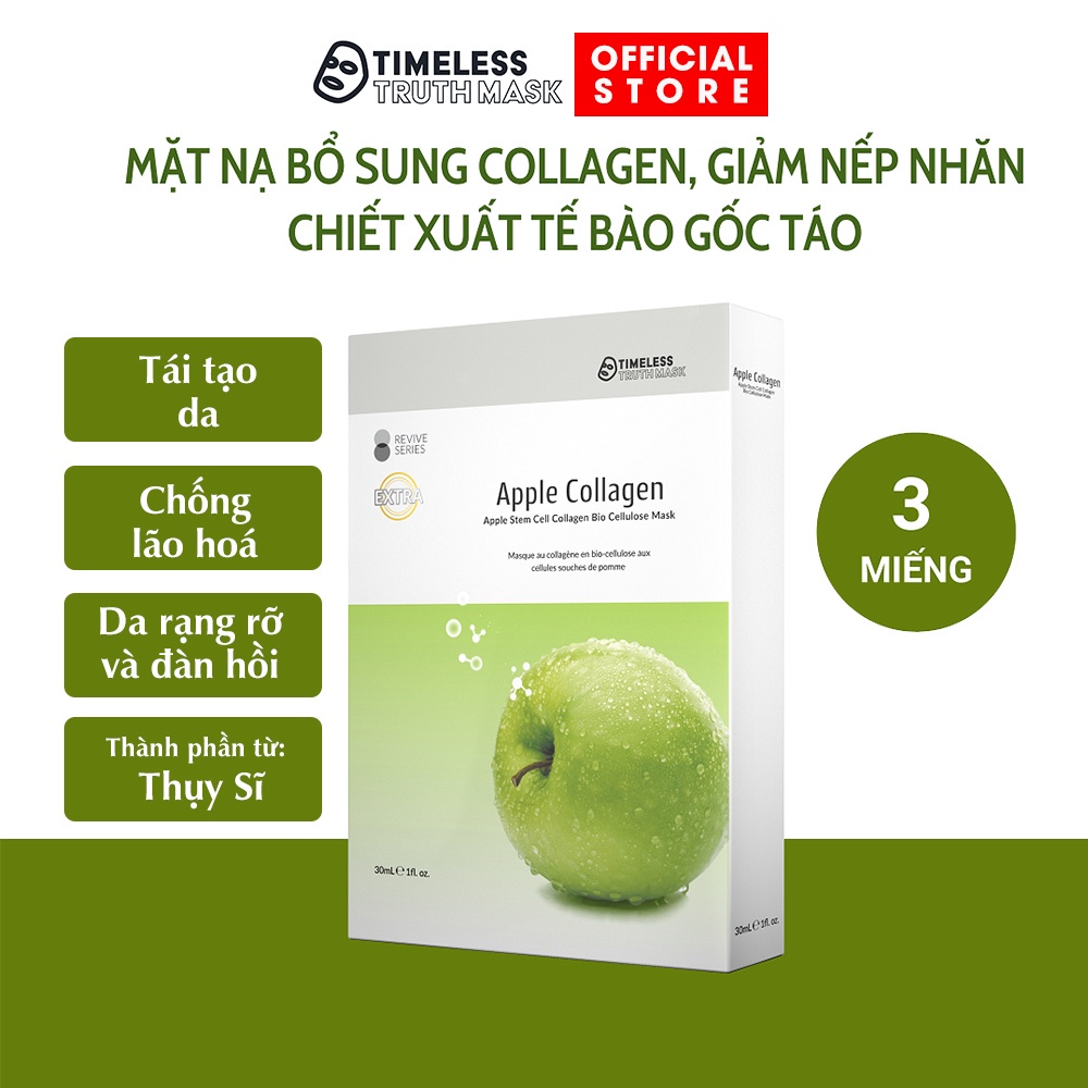 Mặt nạ Tế Bào Gốc Chống Lão Hoá Da Chiết Xuất Từ Táo Timeless Truth Mask - Apple Collagen (Hộp 3 miếng x 30ml)