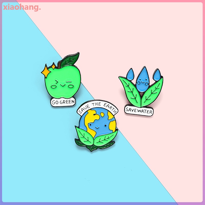 Ghim Cài Áo Tráng Men Hình Trái Đất Tiết Kiệm Sức Cho Bạn Bè