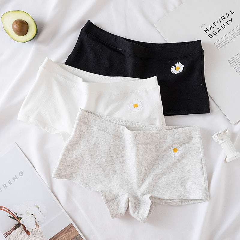 Quần lót nữ cotton cạp thấp Daisy Boxer kháng khuẩn co dãn thấm hút_NuciFera
