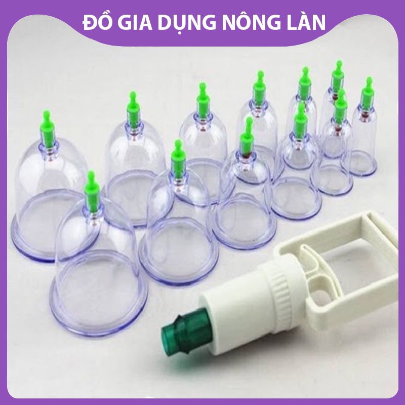 Bộ giác hơi không dùng lửa(12 phụ kiện) Chăm Sóc Sức Khỏe An Toàn - Giúp Lưu Thông Máu NL Shop