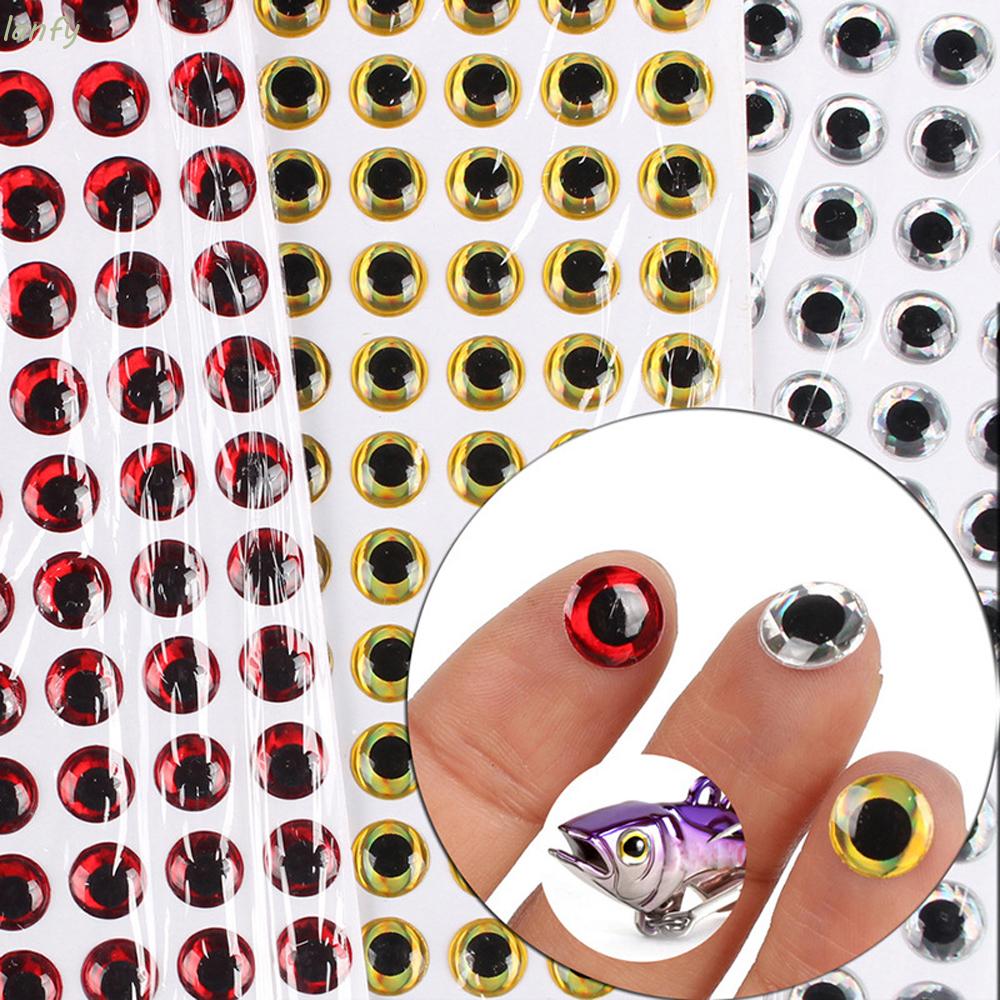 Set 100 Miếng Dán Mồi Câu Hình Mắt Cá Giả 3D Nhiều Màu