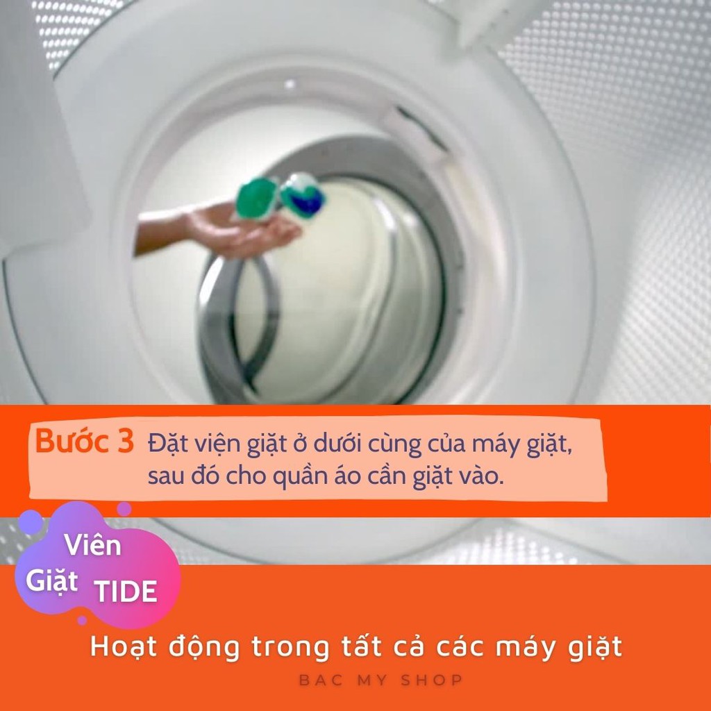 Viên nước giặt xả Tide PODS 3 trong 1 của Mỹ - trắng sáng-sạch sẽ-thơm tho