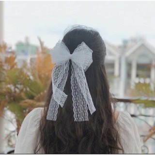 Kẹp cột tóc nơ ren tiểu thư