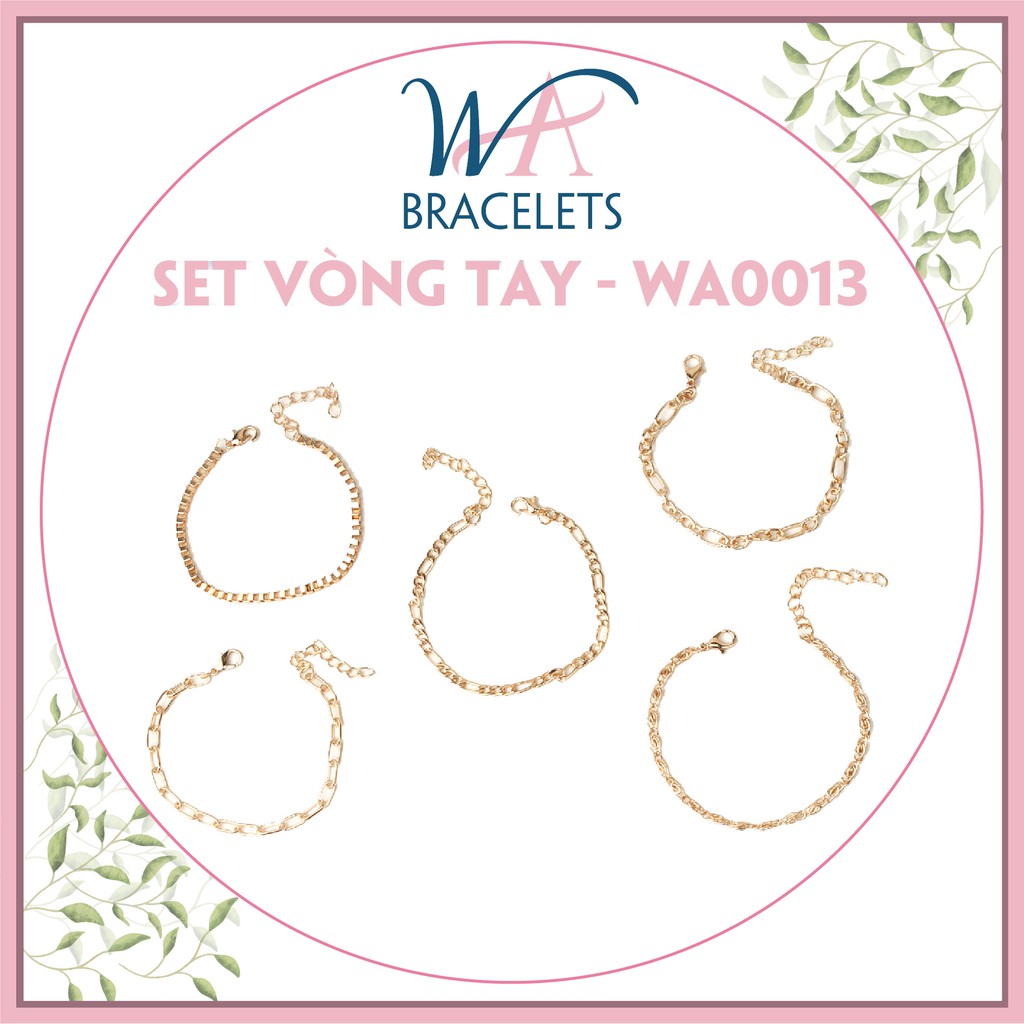 Vòng Tay Mạ Vàng Thời Thượng, Set Vòng Lắc Tay Decoco Duyên Dáng Dành Cho Nữ Unisex WA0013 WEARE