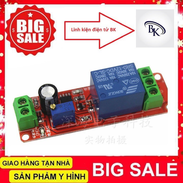 Module Tạo Trễ NE555 Đóng Cắt Relay 12VDC Thời gian 0-10s ne555 12v linh kiện điện tử bk