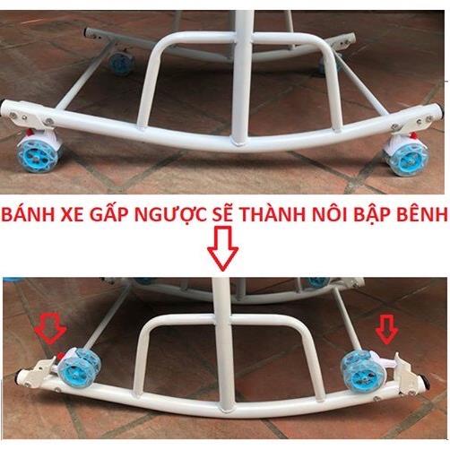 Ghế Rung Bập Bênh Đa Năng HANBEI Cho Bé CÓ NHẠC + MÀN +BÁNH XE