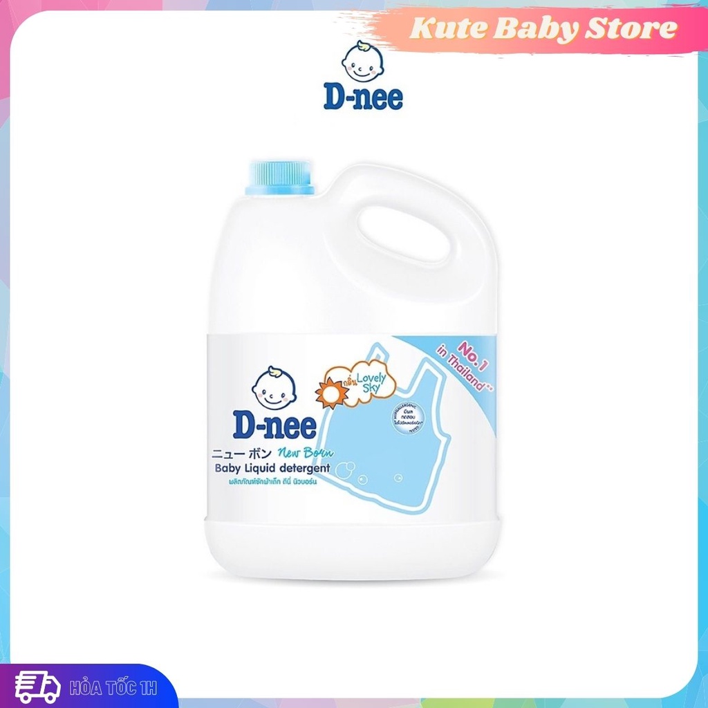 Nước giặt Dnee Thái Lan 3000ml màu xanh dương mẫu mới nắp Neo (Chính hãng có tem công ty Đại Thịnh)