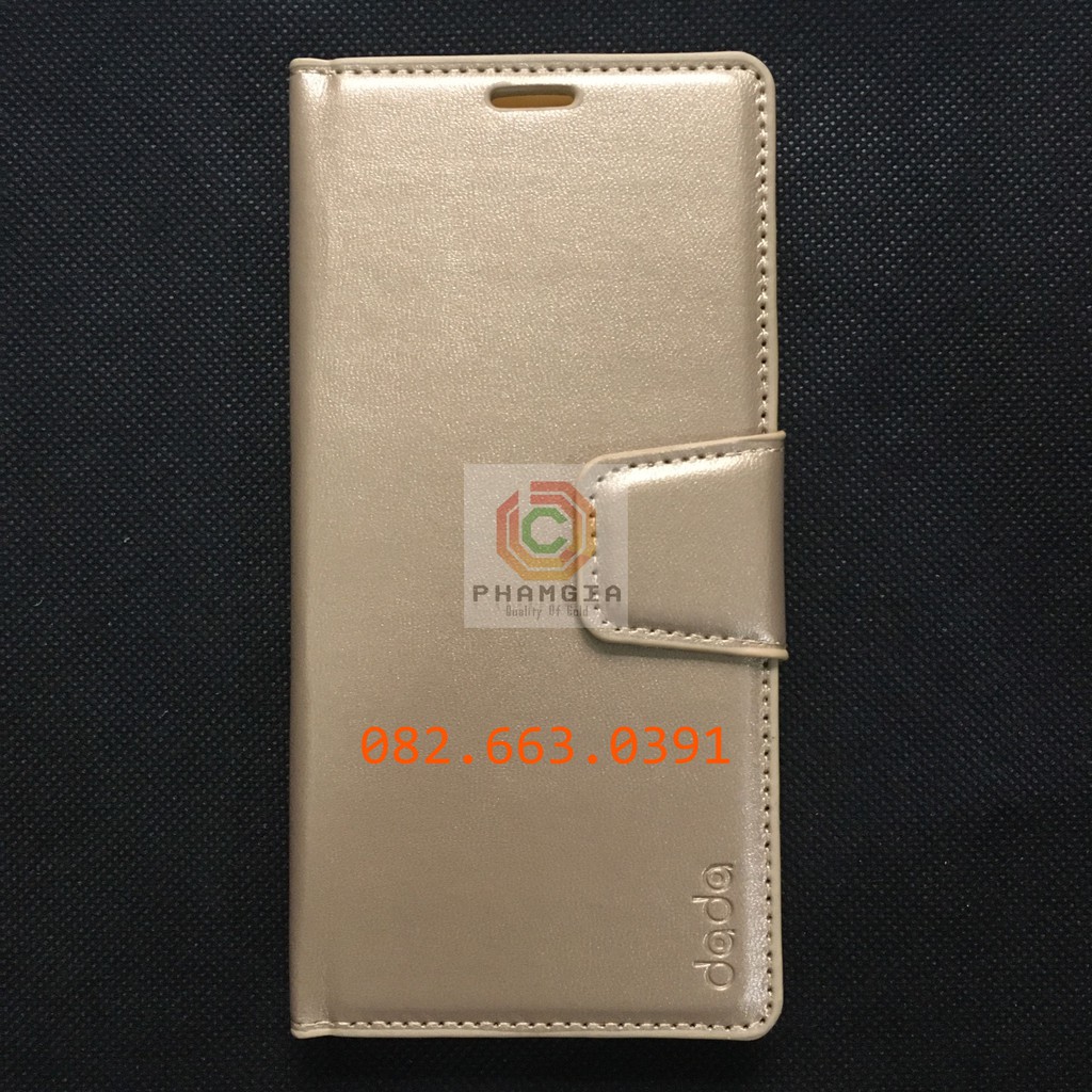 Bao da Samsung J8 da cao cấp, có ngăn thẻ, nắp gập chống đỡ xem phim