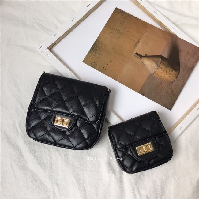 Túi mini dây xích da cao cấp lingge túi đeo chéo thời trang màu đen giá rẻ