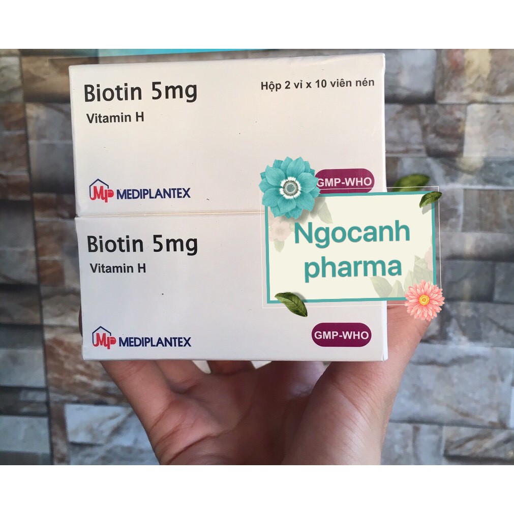 Viên uống BIOTIN 5MG - VITAMIN H hộp 20 viên cho tóc,móng khỏe