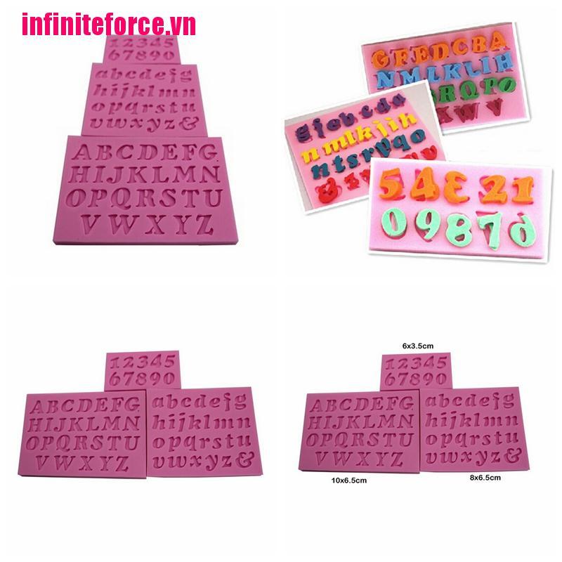 Bộ 3 Khuôn Silicone Làm Bánh Hình Chữ Cái Và Số