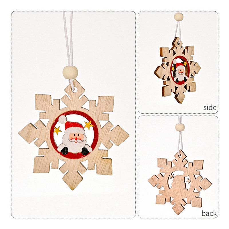 Set 12 Phụ Kiện Treo Trang Trí Cây Thông Noel Bằng Gỗ