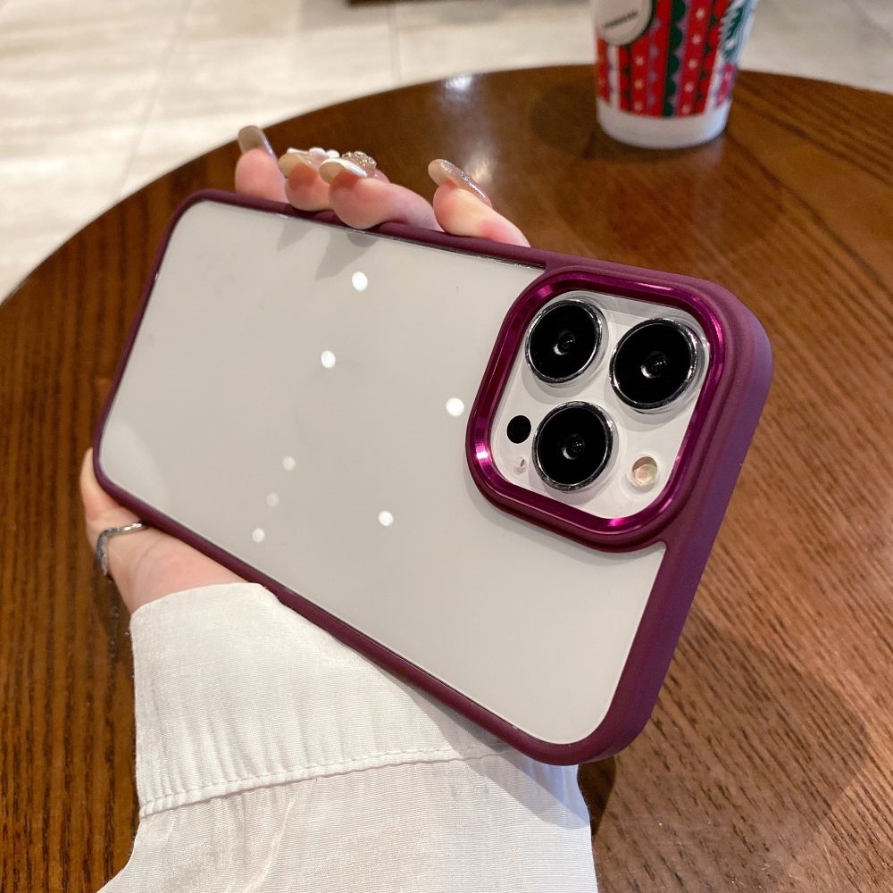 Ốp Điện Thoại iPhone 14 13 12 11 Pro Max plus 14 promax Acrylic Khung Kim Loại Chống Sốc Cao Cấp Cho