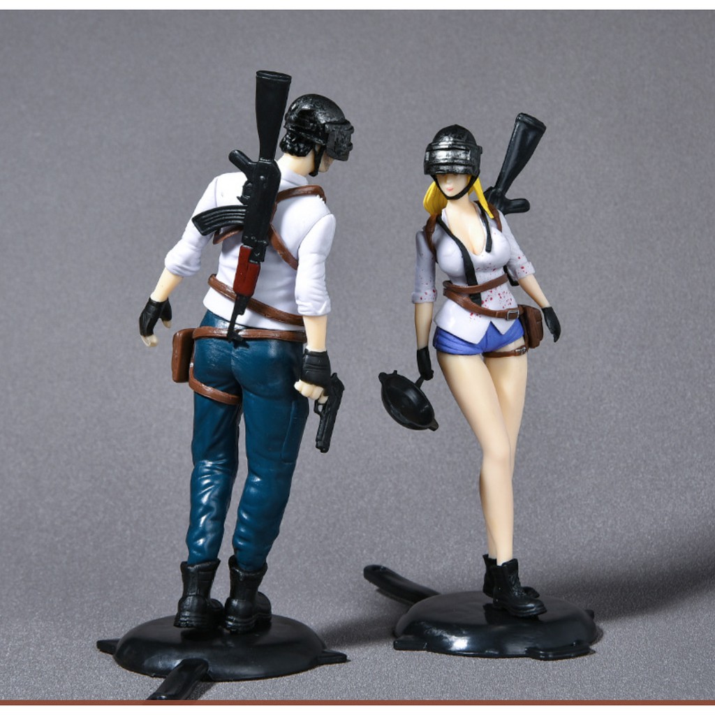 (Sẵn VN) Bộ 2 mô hình nhân vật nam nữ - PUBG Chicken Boy and Girl  - Chiều cao 17-18 cm