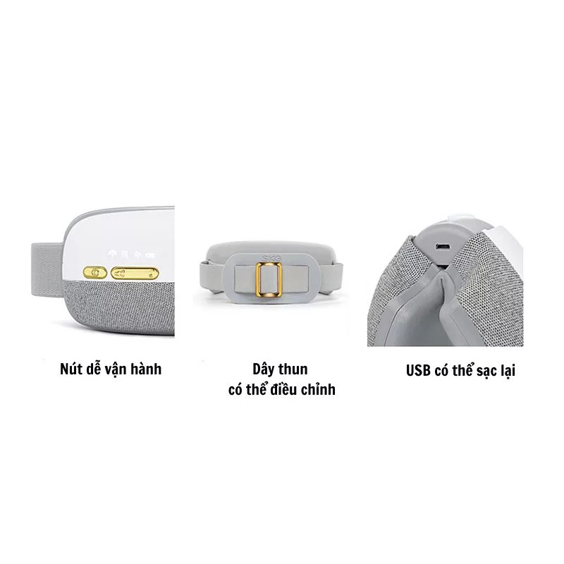 Máy massnge mắt thư giãn SKG E3, massage khí thái dương, massage nhiệt, massage rung tần số cao