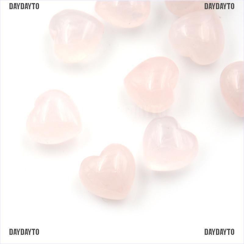 1 X Đá Thạch Anh Tự Nhiên Hình Trái Tim Màu Hồng