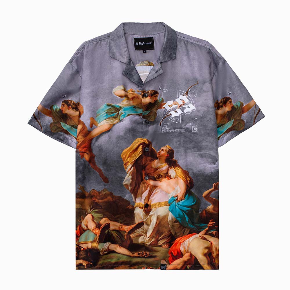 GREY BIG LOGO SHIRT - Áo Sơ Mi Tay Ngắn <69DAYDREAMS> CHÍNH HÃNG | BigBuy360 - bigbuy360.vn