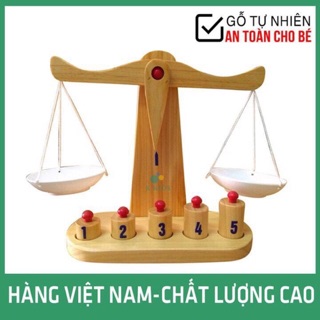 Đồ Chơi Cân Đĩa Bằng Gỗ Thông Tự Nhiên