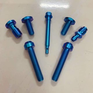 Bộ ốc GR5 Titanium cho heo Brembo 2 pis đối xứng logo lớn