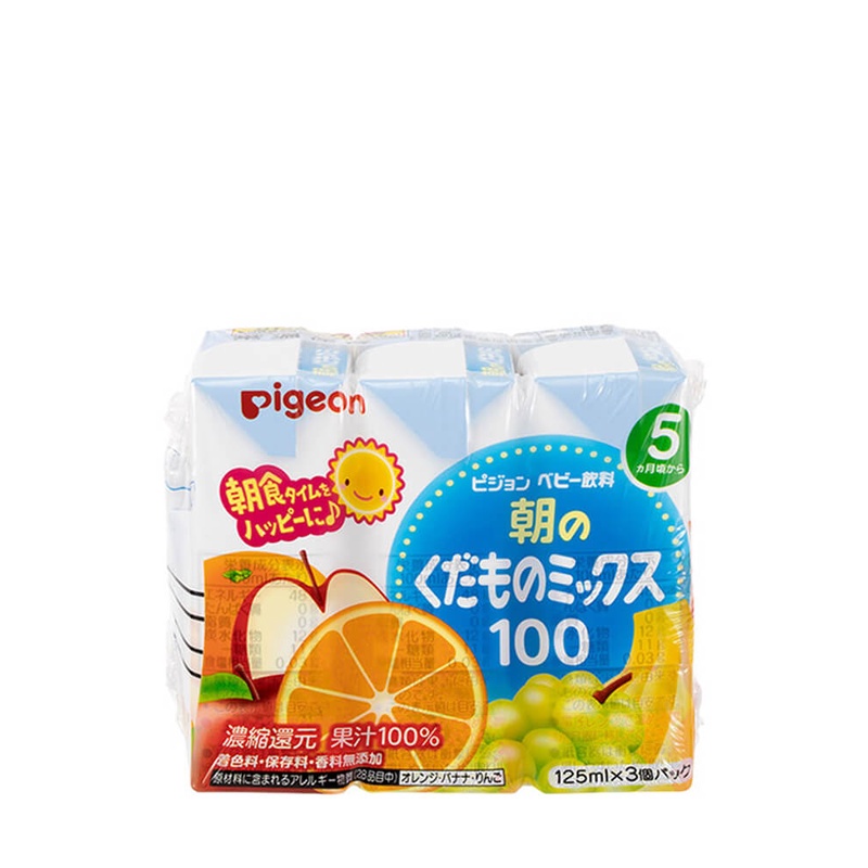 Nước ép táo và rau củ hỗn hợp nguyên chất cho bé Pigeon Nhật Bản (Lốc 3 hộp * 125ml)