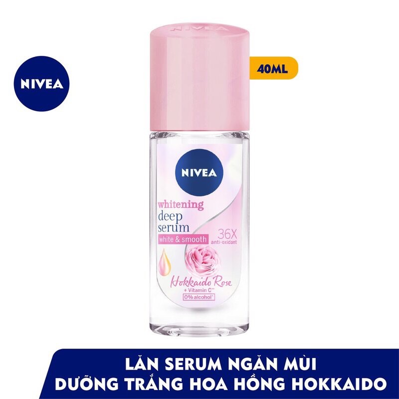 LĂN NGĂN MÙI NIVEA SERUM DƯỠNG TRẮNG WHITENING DEEP SERUM 40ML LILY/ SAKURA/ HOKKAIDO ROSE