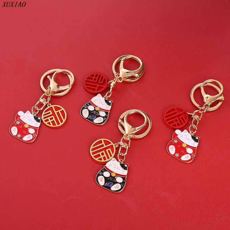 Móc Khóa Hình Mèo May Mắn 4 Kiểu Dáng Lựa Chọn