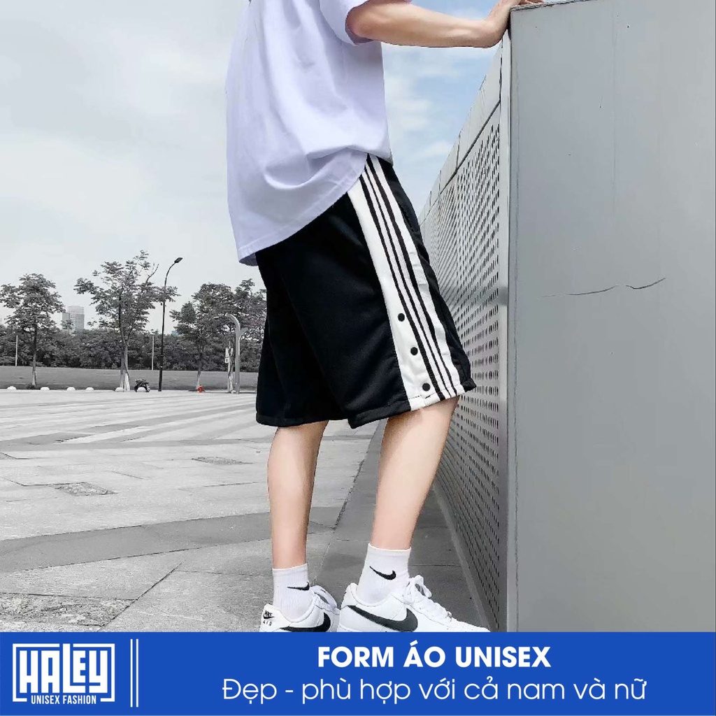 Quần short đùi nam nữ 3 sọc unisex HALEY thể thao basic oversize QD3 phong cách street wear Hàn Quốc Ulzzang