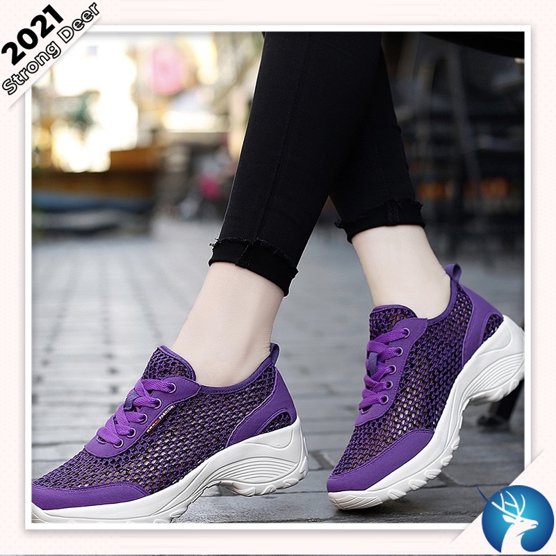 Giày thể thao thiết kế kiểu lưới thoáng khí dễ phối đồ dành cho nữ với size 35-42 2022