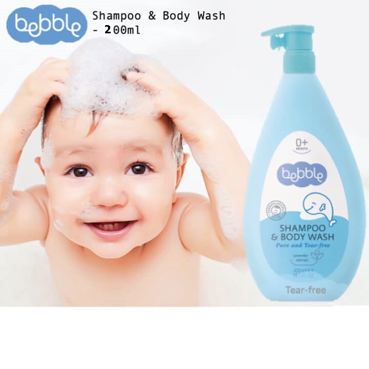 Sữa tắm gội cho bé và trẻ sơ sinh 0+ Month Bebble Shampo &amp; Body Wash 200ml/400ml Nhập khẩu Bulgaria