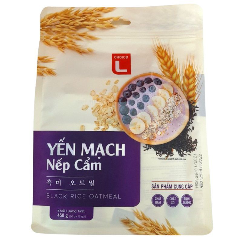 Yến Mạch Gạo Lứt / Nếp cẩm / Hạt Chia Choice L Túi 450G (15 Gói x 30G)