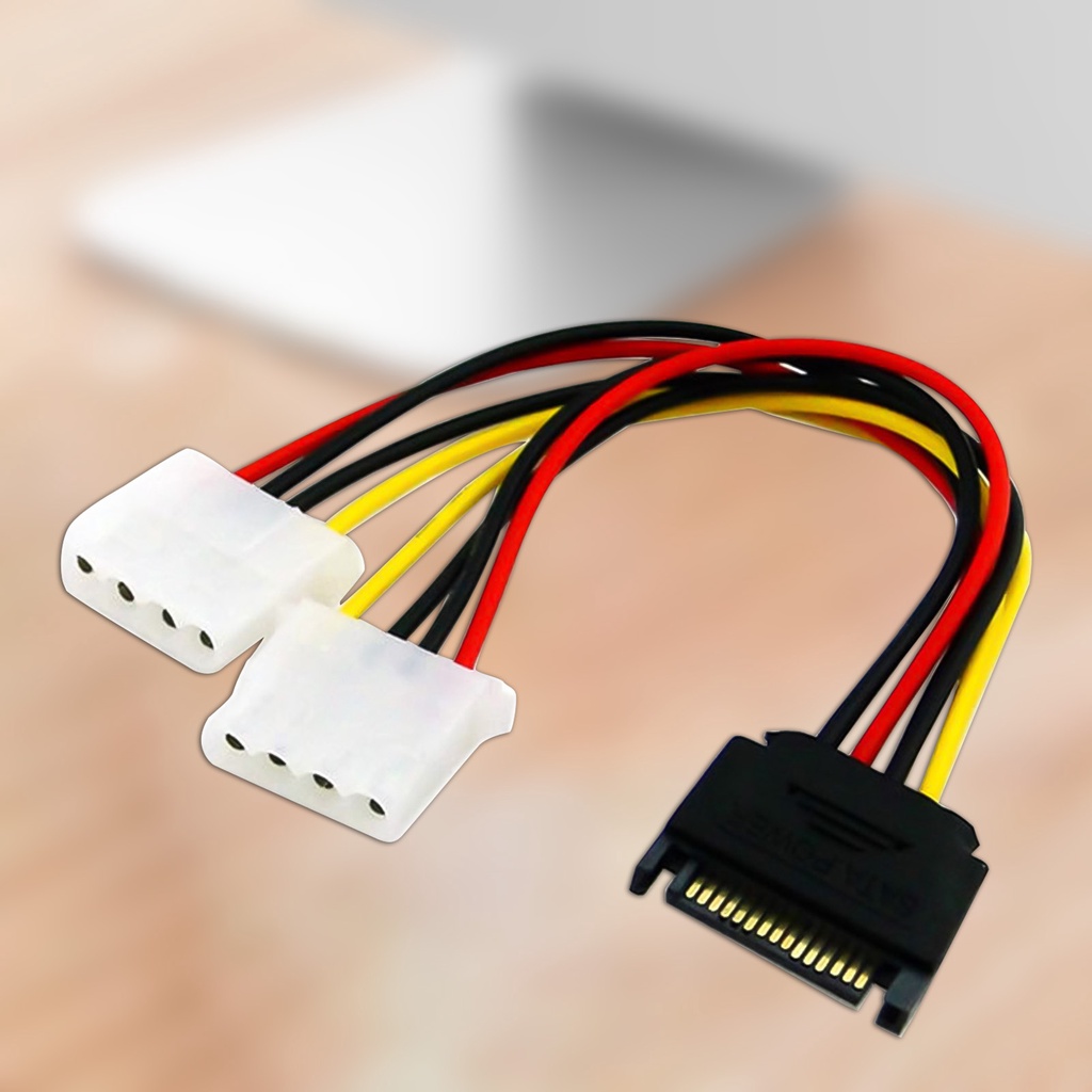 Dây Cáp Chuyển Đổi Nguồn Sata 15pin Sang Molex Ide 4pin 20cm Cho Ổ Cứng Hdd