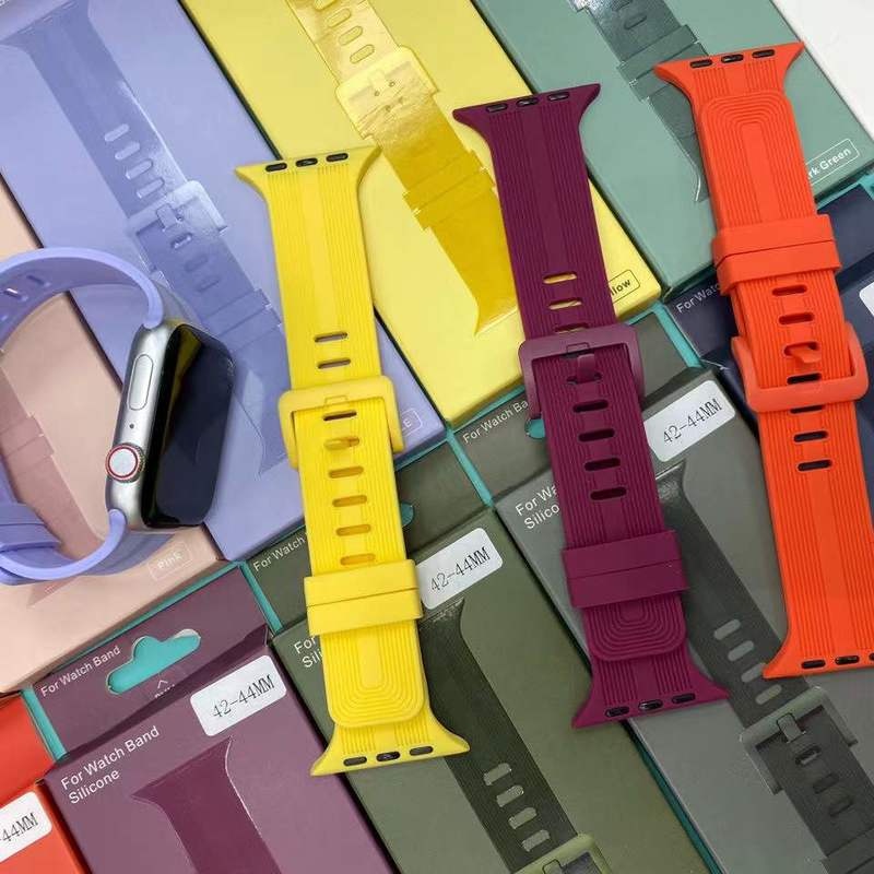 Dây Đeo Đồng Hồ Bằng Silicone Mềm Cho Apple Watch Series 7 6 5 4 3 2 38MM 42MM iWatch 7 40MM 44MM 45MM