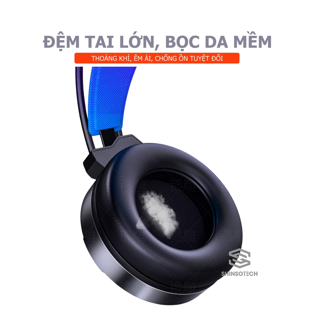 Tai nghe chụp tai gaming Esport SHINSOTECH Q3 âm thanh stereo chất lượng chống ồn có micro - Hàng chính hãng