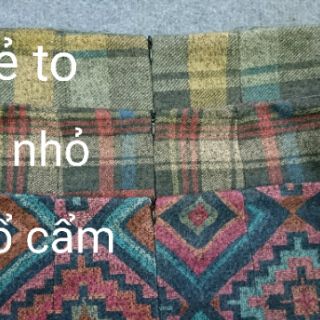 Chân váy bút chì dạ kẻ