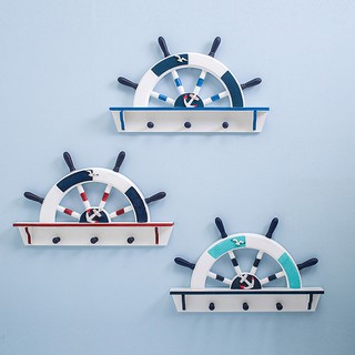 Móc treo quần áo hình bánh lái tàu size 45cm - Decor đồ trang trí theo phong cách biển Địa Trung Hải