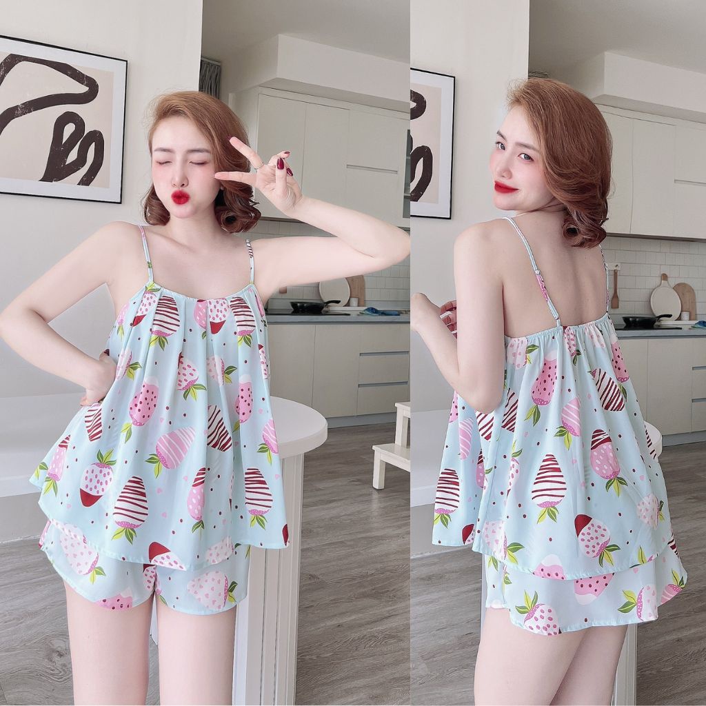 Đồ Ngủ Nữ BIGSIZE MIKY, Đồ Ngủ Sexy lụa Mango cao cấp mềm mại xinh xắn < 70KG